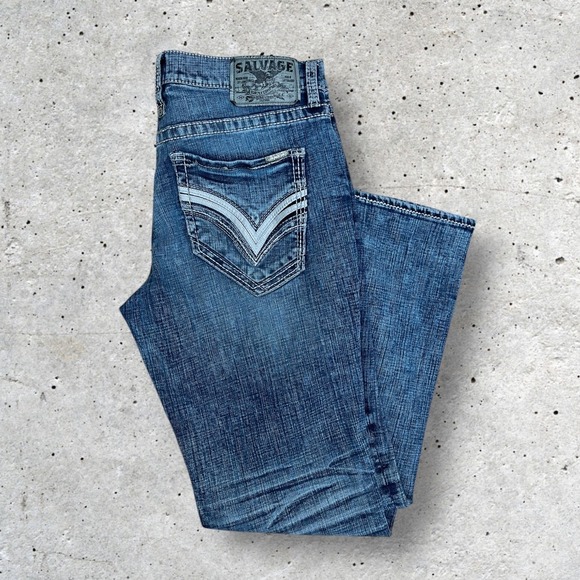 Salvage Supply Co Other - Salvage Supply Co Mens Mayhem Root Regular Fit Jeans Blue Denim Size 33 (34x29)